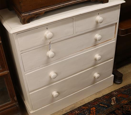 A painted pine chest W.99cm